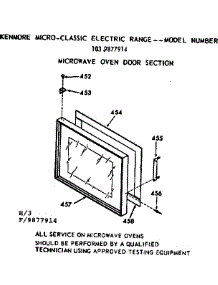 Microwave Oven Door Section parts for Kenmore Range 103.9877914 (1039877914, 103 9877914) from AppliancePartsPros.com