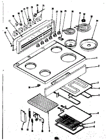 Main Top Section parts for Kenmore Range 119.9606800 (1199606800, 119 9606800) from AppliancePartsPros.com