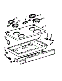 Main Top Section parts for Kenmore Range 103.9846730 (1039846730, 103 9846730) from AppliancePartsPros.com