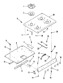 Main Top Section parts for Kenmore Range 911.7398610 (9117398610, 911 7398610) from AppliancePartsPros.com