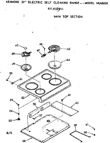 Main Top Section parts for Kenmore Range 911.9347911 (9119347911, 911 9347911) from AppliancePartsPros.com