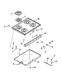 Main Top Section parts for Kenmore Range 103.7258510 (1037258510, 103 7258510) from AppliancePartsPros.com