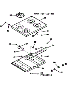 Main Top Section parts for Kenmore Range 911.7157912 (9117157912, 911 7157912) from AppliancePartsPros.com