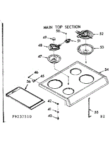 Main Top Section parts for Kenmore Range 911.9237540 (9119237540, 911 9237540) from AppliancePartsPros.com