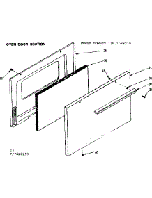 Oven Door Section parts for Kenmore Range 119.7028210 (1197028210, 119 7028210) from AppliancePartsPros.com