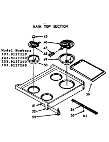 Main Top Section, Pan & Ring Kit parts for Kenmore Range 103.9127240 (1039127240, 103 9127240) from AppliancePartsPros.com