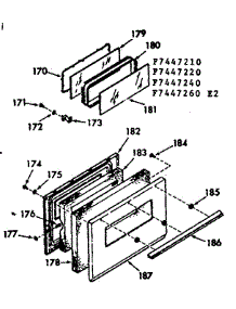 Oven Door Section parts for Kenmore Range 103.7447210 (1037447210, 103 7447210) from AppliancePartsPros.com