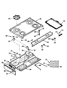 Main Top Section parts for Kenmore Range 103.7447210 (1037447210, 103 7447210) from AppliancePartsPros.com