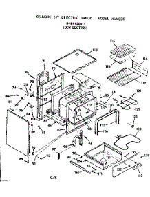 Body Section parts for Kenmore Range 911.9128011 (9119128011, 911 9128011) from AppliancePartsPros.com