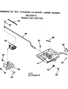 Power Lock Section parts for Kenmore Range 103.7358110 (1037358110, 103 7358110) from AppliancePartsPros.com