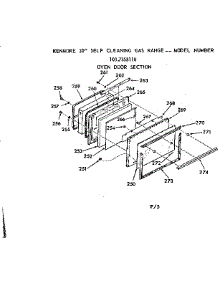 Oven Door Section parts for Kenmore Range 103.7358110 (1037358110, 103 7358110) from AppliancePartsPros.com
