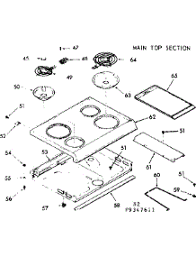 Main Top Section parts for Kenmore Range 103.9347611 (1039347611, 103 9347611) from AppliancePartsPros.com