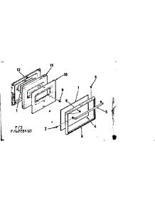 Oven Door Section parts for Kenmore Range 911.6248410 (9116248410, 911 6248410) from AppliancePartsPros.com