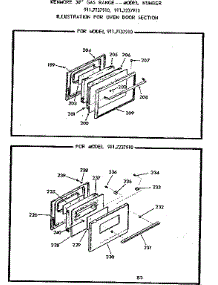 Oven Door Section parts for Kenmore Range 911.7237910 (9117237910, 911 7237910) from AppliancePartsPros.com
