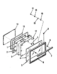 Oven Door Section parts for Kenmore Range 911.7338810 (9117338810, 911 7338810) from AppliancePartsPros.com
