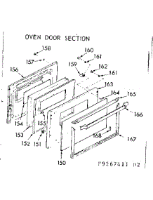 Oven Door Section parts for Kenmore Range 911.9267411 (9119267411, 911 9267411) from AppliancePartsPros.com