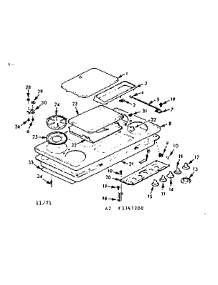 Main Top Section parts for Kenmore Range 103.3367280 (1033367280, 103 3367280) from AppliancePartsPros.com