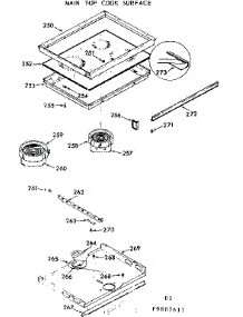 Main Top Cook Section parts for Kenmore Range 103.9887611 (1039887611, 103 9887611) from AppliancePartsPros.com