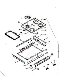 Main Top Section parts for Kenmore Range 103.7827320 (1037827320, 103 7827320) from AppliancePartsPros.com