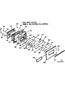 Oven Door Section parts for Kenmore Range 911.9327812 (9119327812, 911 9327812) from AppliancePartsPros.com