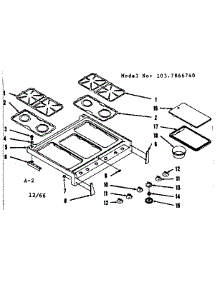 Main Top Section parts for Kenmore Range 103.7866740 (1037866740, 103 7866740) from AppliancePartsPros.com