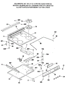 Main Top Section parts for Kenmore Range 911.3652190 (9113652190, 911 3652190) from AppliancePartsPros.com