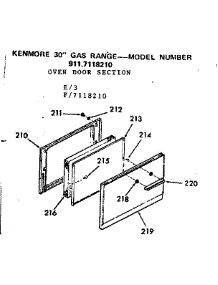 Oven Door Section parts for Kenmore Range 911.7118210 (9117118210, 911 7118210) from AppliancePartsPros.com