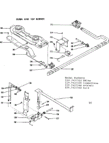 Oven And Top Burner Section parts for Kenmore Range 119.7437520 (1197437520, 119 7437520) from AppliancePartsPros.com