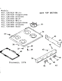 Main Top Section parts for Kenmore Range 911.7207420 (9117207420, 911 7207420) from AppliancePartsPros.com