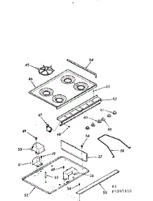 Main Top Section parts for Kenmore Range 103.7297910 (1037297910, 103 7297910) from AppliancePartsPros.com
