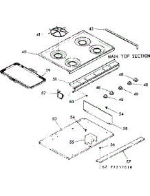 Main Top Section parts for Kenmore Range 103.7257610 (1037257610, 103 7257610) from AppliancePartsPros.com