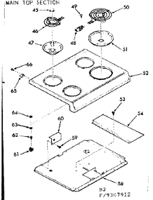 Main Top Section parts for Kenmore Range 911.9307912 (9119307912, 911 9307912) from AppliancePartsPros.com