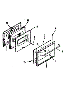 Oven Door parts for Kenmore Range 911.7298510 (9117298510, 911 7298510) from AppliancePartsPros.com