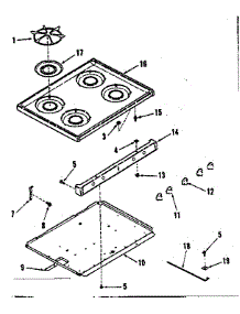 Main Top parts for Kenmore Range 911.7298510 (9117298510, 911 7298510) from AppliancePartsPros.com