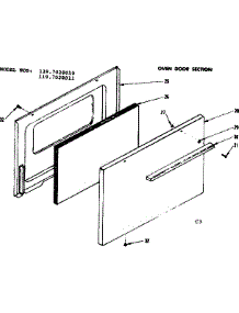 Oven Door Section parts for Kenmore Range 119.7028010 (1197028010, 119 7028010) from AppliancePartsPros.com