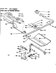Oven And Top Burner Section parts for Kenmore Range 119.7028010 (1197028010, 119 7028010) from AppliancePartsPros.com