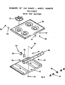Main Top Section parts for Kenmore Range 911.7128012 (9117128012, 911 7128012) from AppliancePartsPros.com