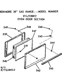 Oven Door Section parts for Kenmore Range 911.7128012 (9117128012, 911 7128012) from AppliancePartsPros.com