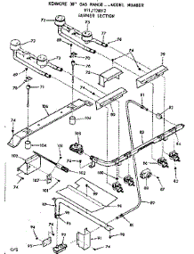 Burner Section parts for Kenmore Range 911.7128012 (9117128012, 911 7128012) from AppliancePartsPros.com