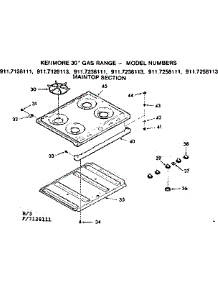 Maintop Section parts for Kenmore Range 911.7238113 (9117238113, 911 7238113) from AppliancePartsPros.com