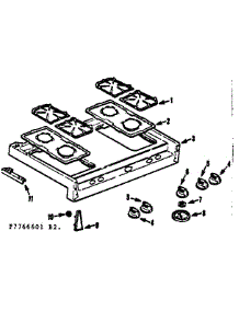 Main Top Section parts for Kenmore Range 103.7766646 (1037766646, 103 7766646) from AppliancePartsPros.com