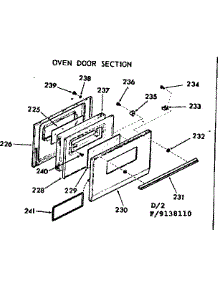 Oven Door Section parts for Kenmore Range 911.9138110 (9119138110, 911 9138110) from AppliancePartsPros.com