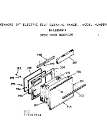 Oven Door Section parts for Kenmore Range 911.9307914 (9119307914, 911 9307914) from AppliancePartsPros.com