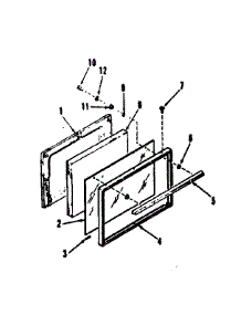 Oven Door Section 911.7138811 parts for Kenmore Range 911.6118811 (9116118811, 911 6118811) from AppliancePartsPros.com