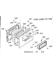 Oven Door Section parts for Kenmore Range 911.7247541 (9117247541, 911 7247541) from AppliancePartsPros.com