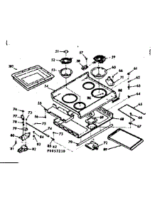 Main Top Section parts for Kenmore Range 103.9857210 (1039857210, 103 9857210) from AppliancePartsPros.com