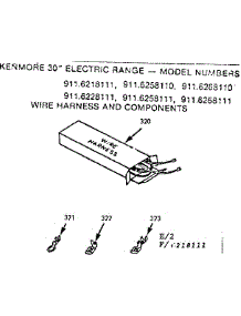 Wire Harness And Components parts for Kenmore Range 911.6258110 (9116258110, 911 6258110) from AppliancePartsPros.com
