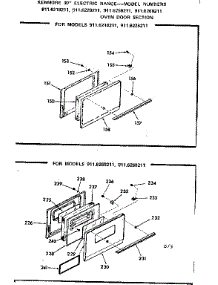 Oven Door Section parts for Kenmore Range 911.6228211 (9116228211, 911 6228211) from AppliancePartsPros.com