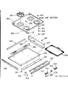 Main Top Section parts for Kenmore Range 103.7277510 (1037277510, 103 7277510) from AppliancePartsPros.com