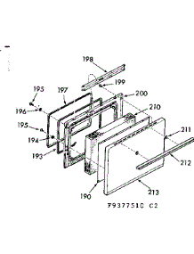 Oven Door Section parts for Kenmore Range 103.9377510 (1039377510, 103 9377510) from AppliancePartsPros.com